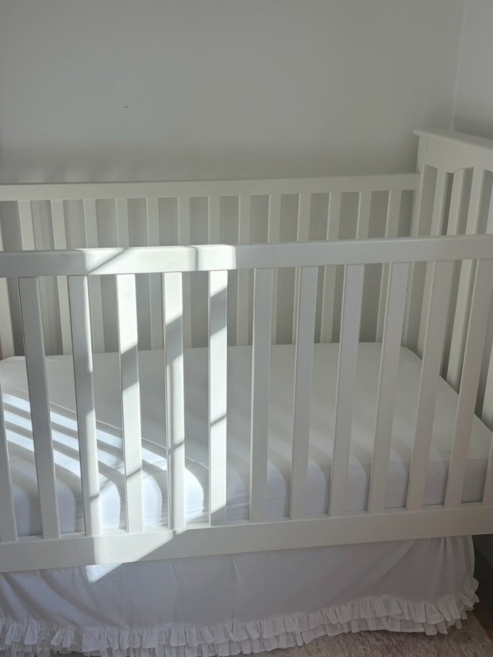 White Ruffle Crib Skirt